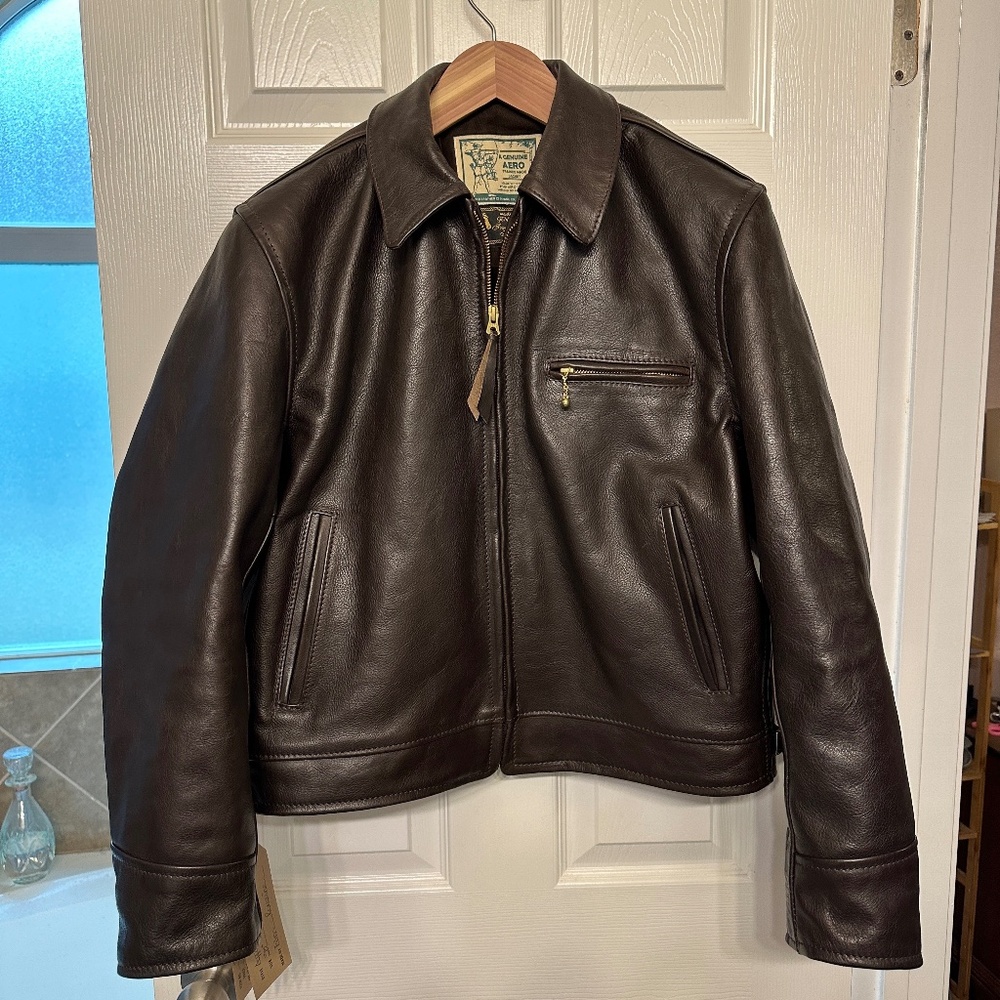 Aero Leather Clothing Highwayman Vicenza horsehide dark seal 38